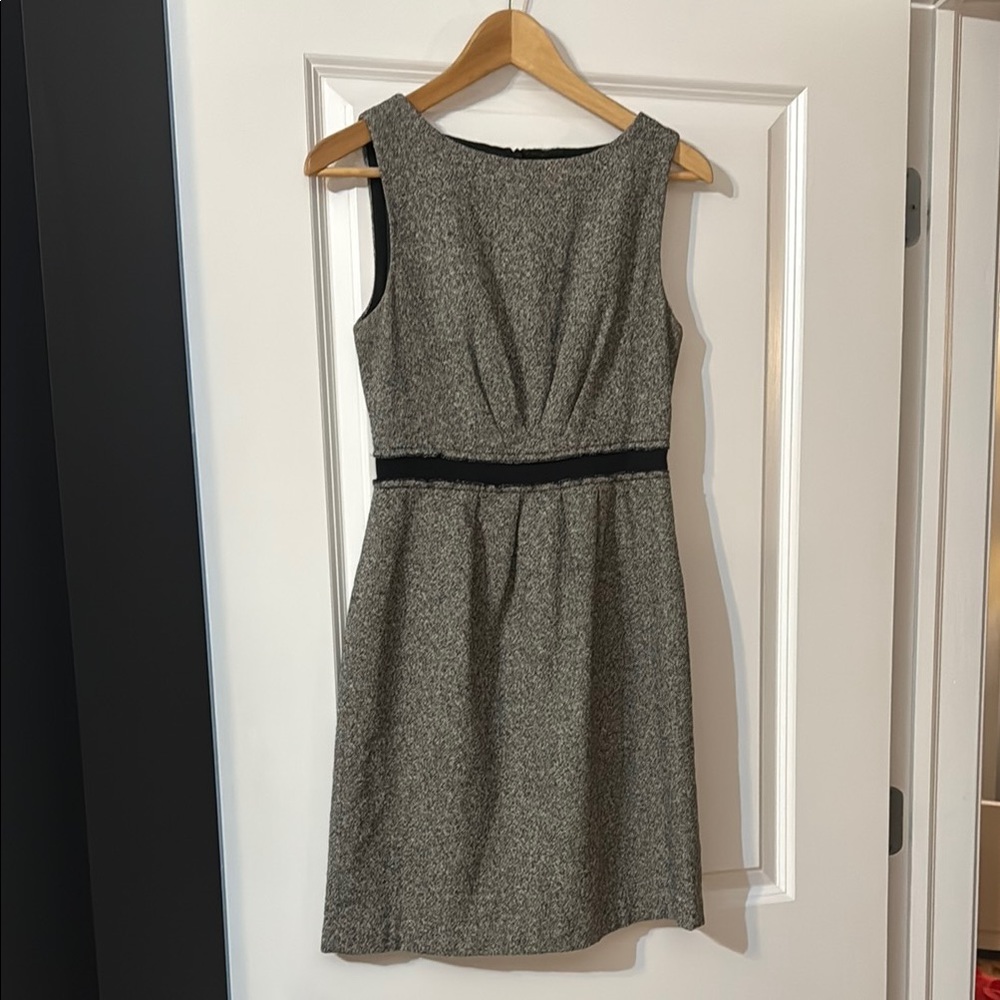 LOFT Gray Sheath Mini Dress Scoop Neck Sleeveless